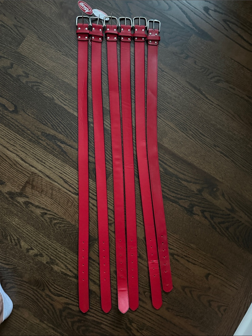 Red Leather Baseball Belts